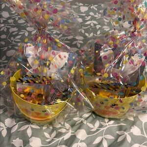 Yellow Polka Dot Gift Basket for Easter for little kids